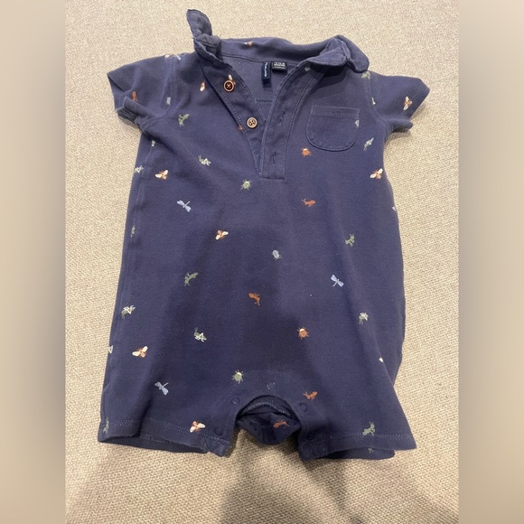 Navy Dragonfly Print Kids Button Down Shirt - Picture 6 of 6